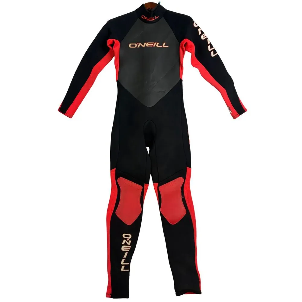 O'Neill Reactor Wetsuit Mens M Black Red Full Length Back Zip Surf Diving